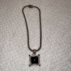Premier Design Faux Black Onyx Stone Pendant Necklace Fashion Jewelry